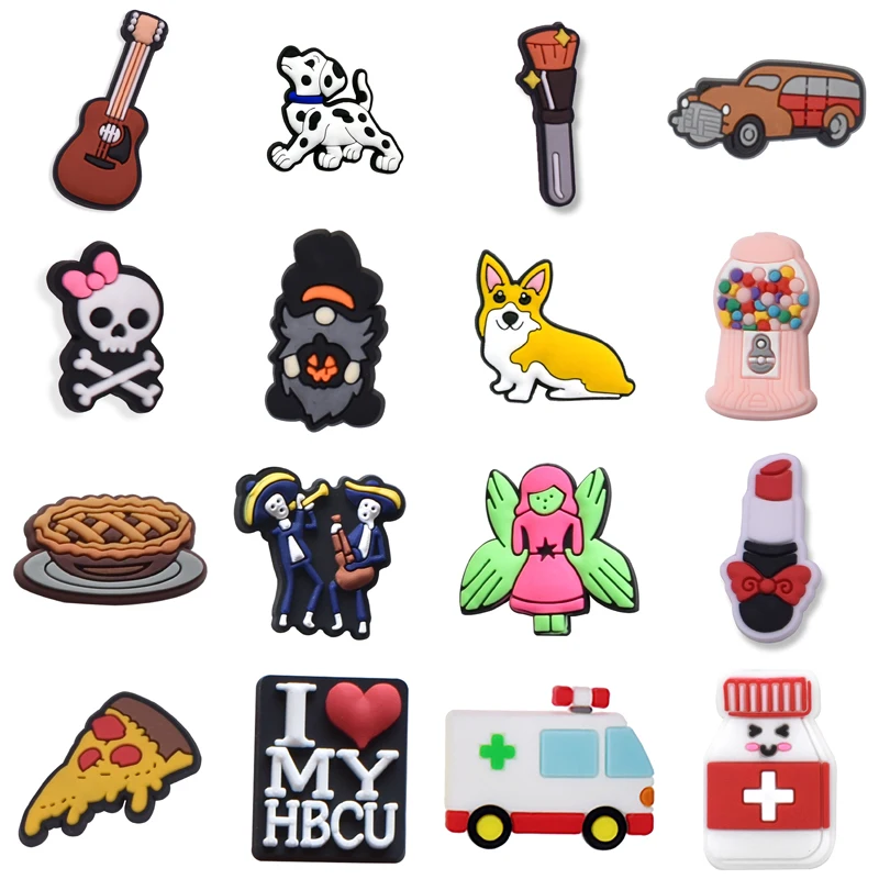 

Single Sale 1Pcs PVC Shoes Charms Accessories for Croc DIY Wristband Hole Slipper Decoration Kids Adult X-mas Gifts