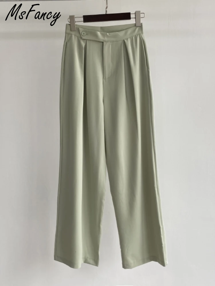 Блейзер Msfancy для женщин мода 2022 года укороченный брюки с высокой талией и