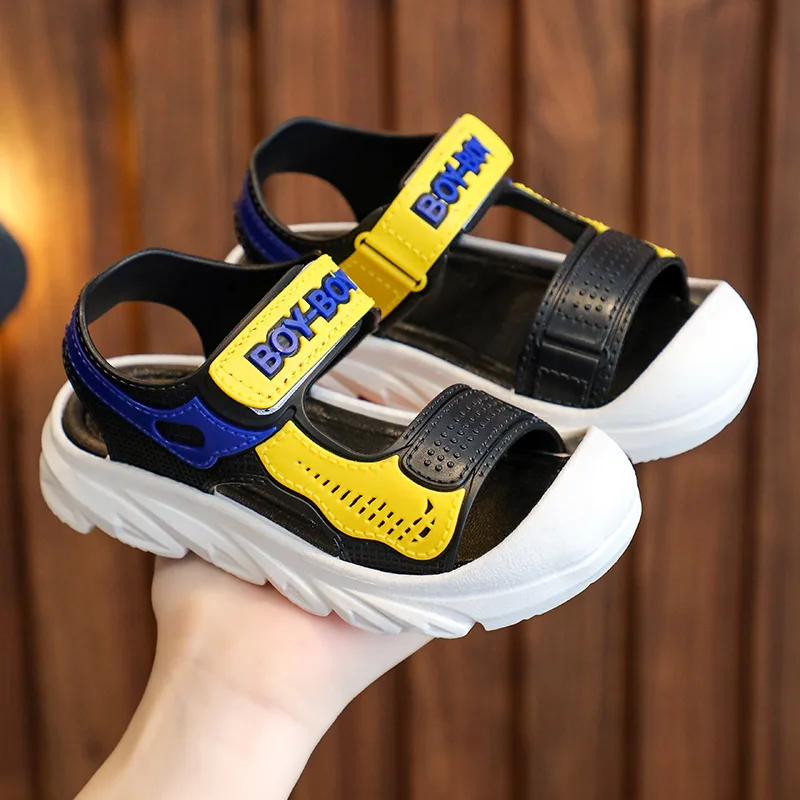 

Toddler Soft Walking Red Sandals 2022 Summer TPR Breathable Sports Sandals Infants Anti Collision Toe Cap Water Sandalia Outdoor