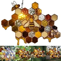 honey bee mosaic handmade wall art decoration hanging window bee ornament for outdoor garden indoor home decoration party gifts