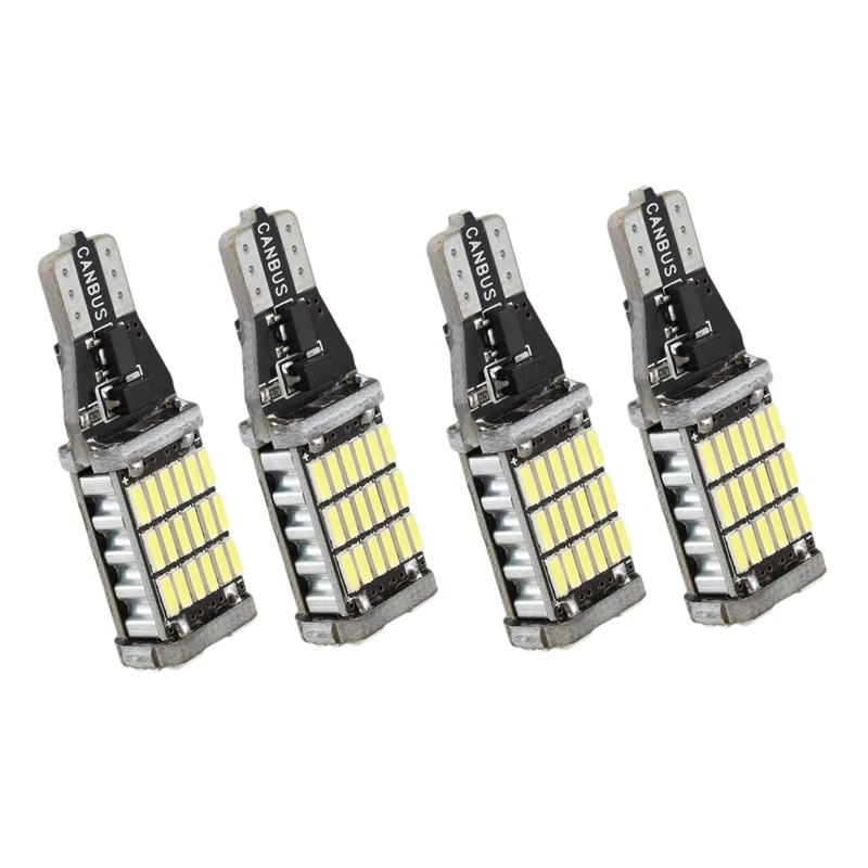 4x T15 W16W 45 SMD 4014 лампа заднего хода для автомобиля 6000K белая