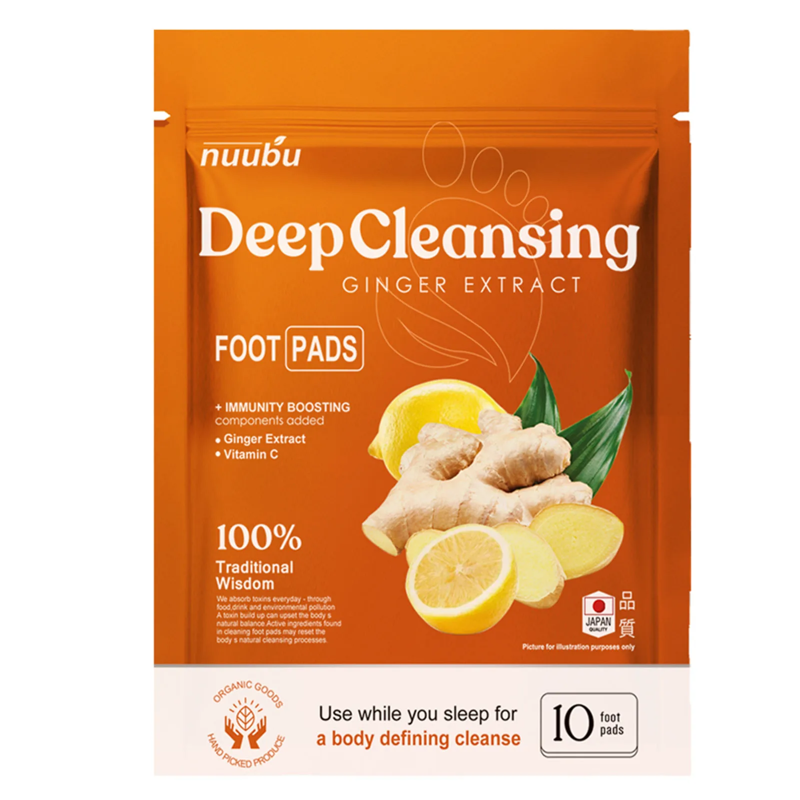 

10PCS Ginger Foot Patch Organic Ginger Foot Pads For Better Sleep Ginger Powder Organic Body Care Supplies