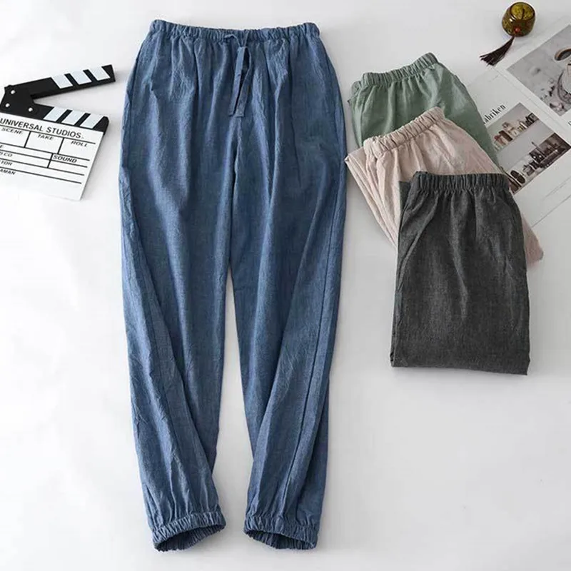 

Spring Pajama Linen Casual Pijama Autumn Loose Man For 2022 Men Pants Sleepwear Trousers Cotton Hombre Fdfklak New Pant