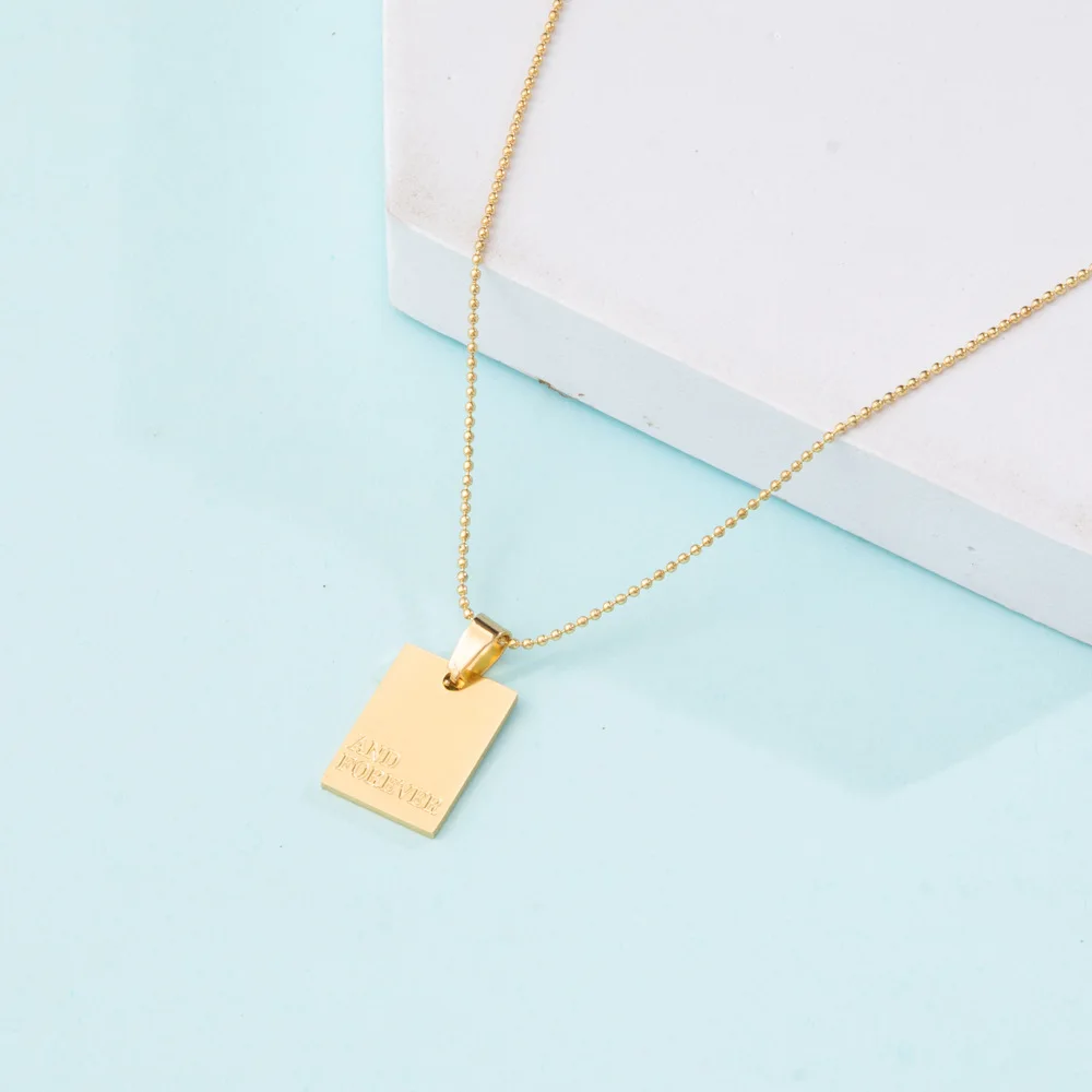 

Fashion Popular Creative Gold Color New Letter Smooth Necklace for Women Personality Simple Metal Jewelry Gift