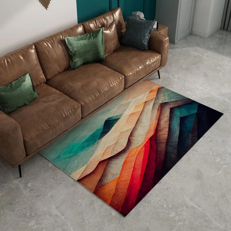 

Reese бархатный флисовый ковер для гостиной, спальни, прикроватный мягкий ковер, искусство ии, 3D красочный пейзаж, картина маслом, напольный декоративный коврик