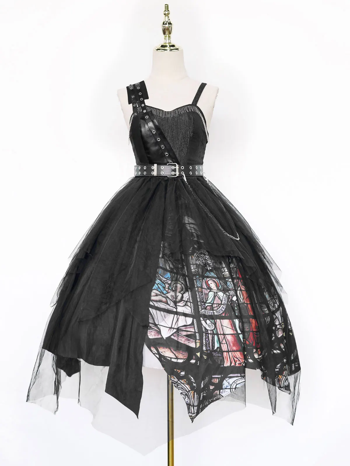 

Готическая Лолита наряды черные кольца без рукавов темная фотография