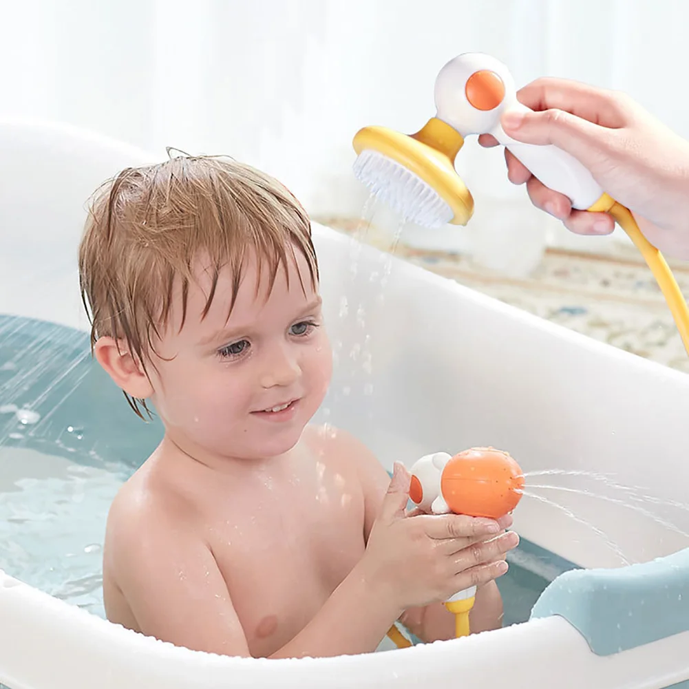 

Cute Water Shower Toys Rotated Splashing Water Duck Shaped for Kids Bathroom with Sucker Parent-Child Interaction Game