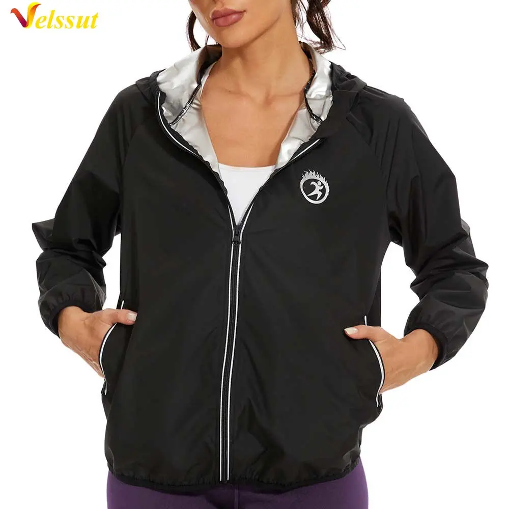 Velssut Sauna Top Women Fitness Sportwear Weight Loss Clothing Slimming Long Sleeve Hot Sweat Bodybuilding Training and Exercise