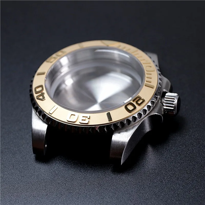40mm Yacht-master Sapphire Glass Stainless Steel Case For Seikoskx007 009 Nh35 Nh36 8215 2836 Movement Watch Case Modification