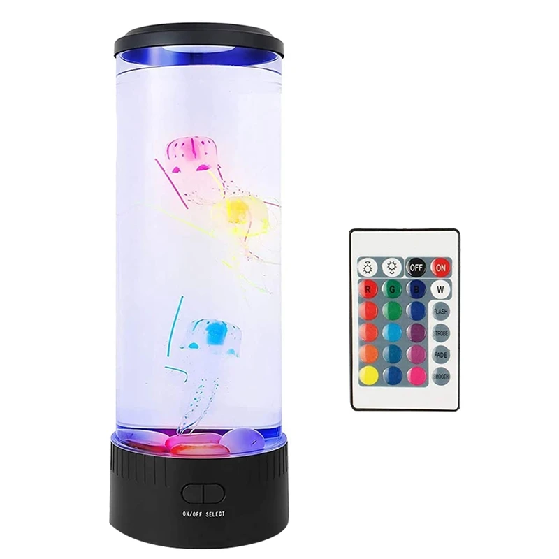 Jellyfish Lava Lamp LED With 7 Color Changing Mood Light Round Jellyfish Aquarium Lamp For Office Home