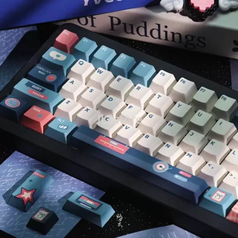 Keycaps retro poster wind mechanical keyboard custom keycaps original height pbt