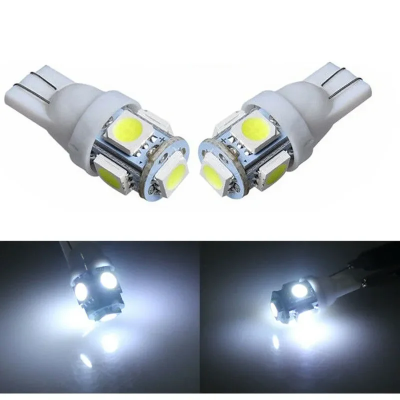 

T10 5050 5-SMD White Car License Plate Light Interior LED Reading Light Gauge Lamp 6000K 5W