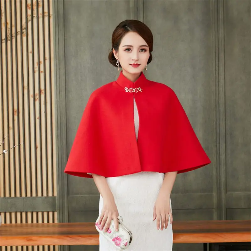 

Китайская накидка Qipao для женщин, новинка 2023, Модная элегантная шерстяная накидка в национальном стиле ретро, шаль, топы T1861