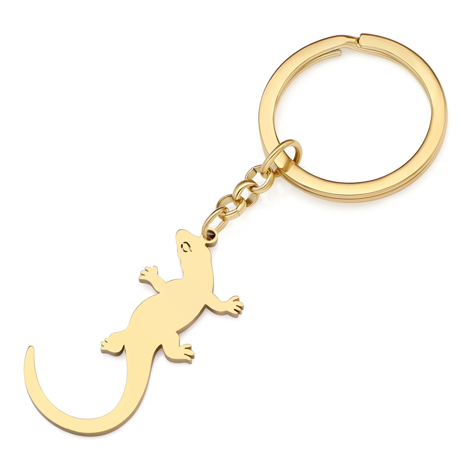 Bonsny позолоченные брелки Geckos из нержавеющей стали с животными для ключей сумка