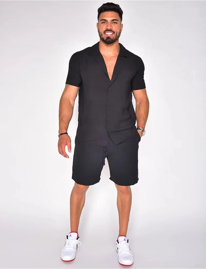 Summer 2023 New Men's Classic Fashion Solid Color Cotton Linen Two-Piece Men's Casual Large Size Comfortable High-Quality Suit
