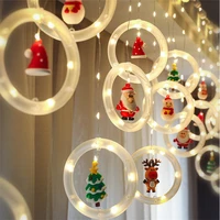 8 modes flashing led fairy light string window curtain garland christmas light decoration for home new year wedding decorative