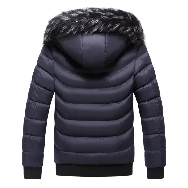 Winter Autumn Mens Casual Warm Windproof Jacket Fashion Fur Collar Hat Parkar Male MT029 New Mens Hooded Thick Coat