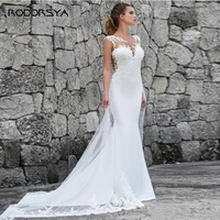plus size mermaid wedding dresses vestido de novia lace appliques long bridals gowns bride dress vintage custom made 2022