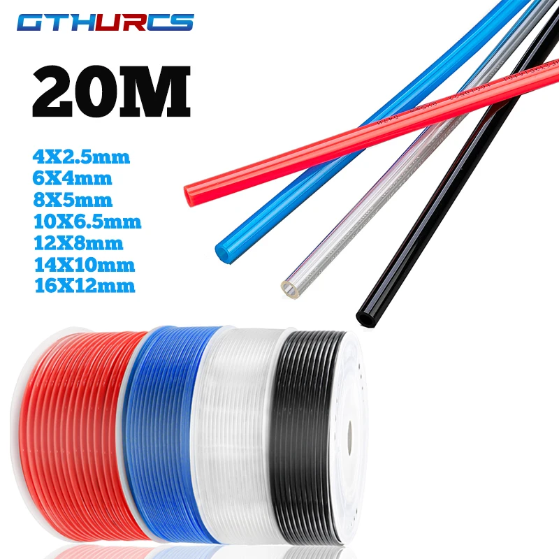 

20 meters Pneumatic Tube Air Tubing Component Pneumatic Air Hose 4mm 6mm 8mm 10mm 12mm PU Pipe Compressor air hose Air Line