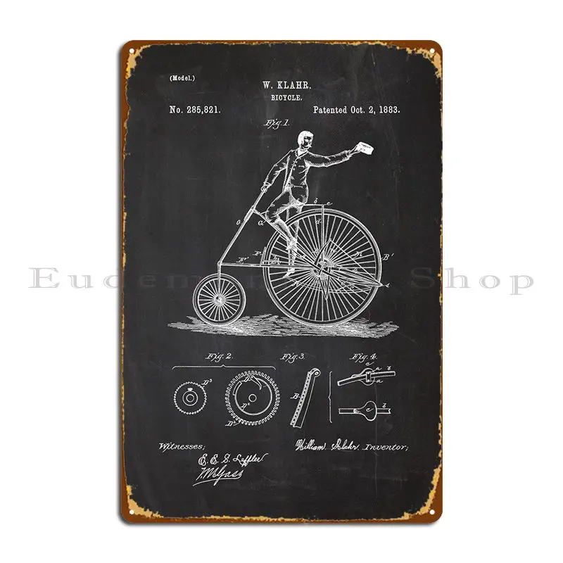 

1883 год, патент на велосипед, металлический плакат с табличкой, плакат на стену, изготовление на заказ, дизайн гаража, жестяной плакат
