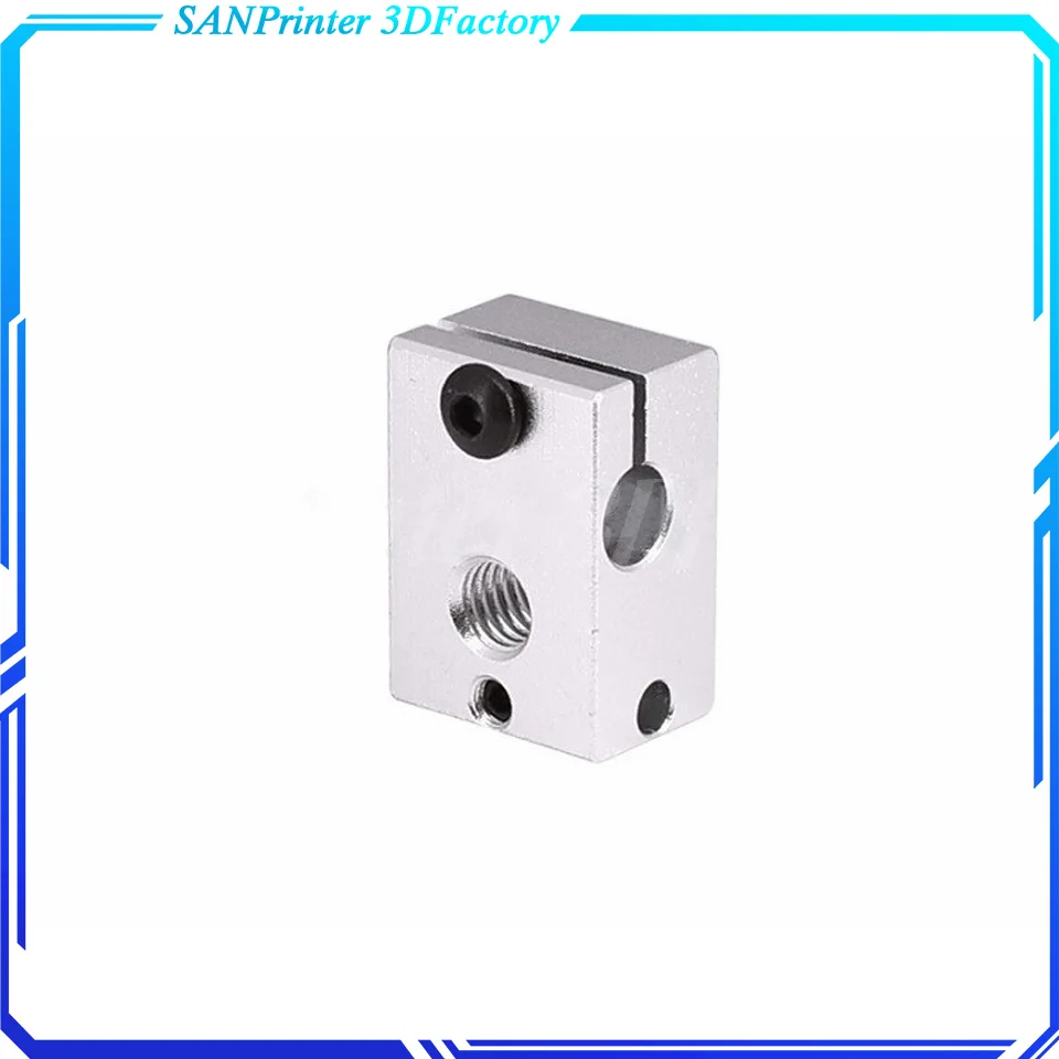 Алюминиевый тепловой блок V6 23*16*12 мм для E3D V5 PT100 экструдер с J-образной головкой