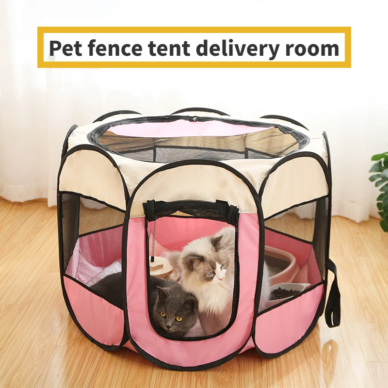 

Pet Tent Portable Folding Dog House Octagonal Cage for Cat Tent Playpen Puppy Kennel Easy Operation Fence Outdoor Big Dogs House