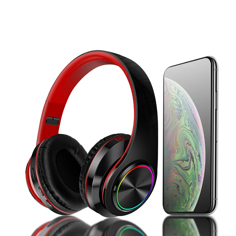 

Wireless Headphones Foldable HiFi Stereo Earphone With Mic Support SD Card FM For Xiaomi Iphone Sumsamg Phone Bluetooth Headset