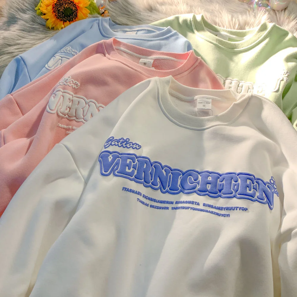 

Streetwear Fashion Loose Women Oversized Autumn New Letter Printing Sweater Female Students Ins Loose Spring Sweatshirts