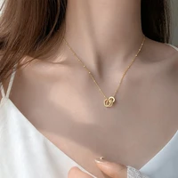 925 geometric ring necklace simple design temperament minority clavicle chain party gift girl exquisite jewelry