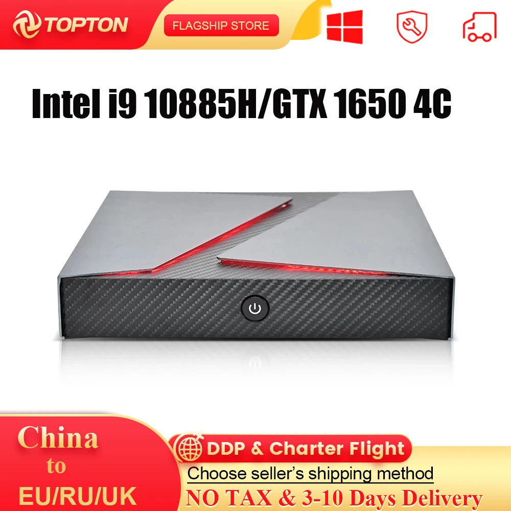 

TOPTON Gaming Mini PC Intel i9 10885H i7 10750H i5 9300H GTX 1650 DDR4 NVMe SSD Desktop Computer NUC Windows 11/10 4K HD DP WiFi