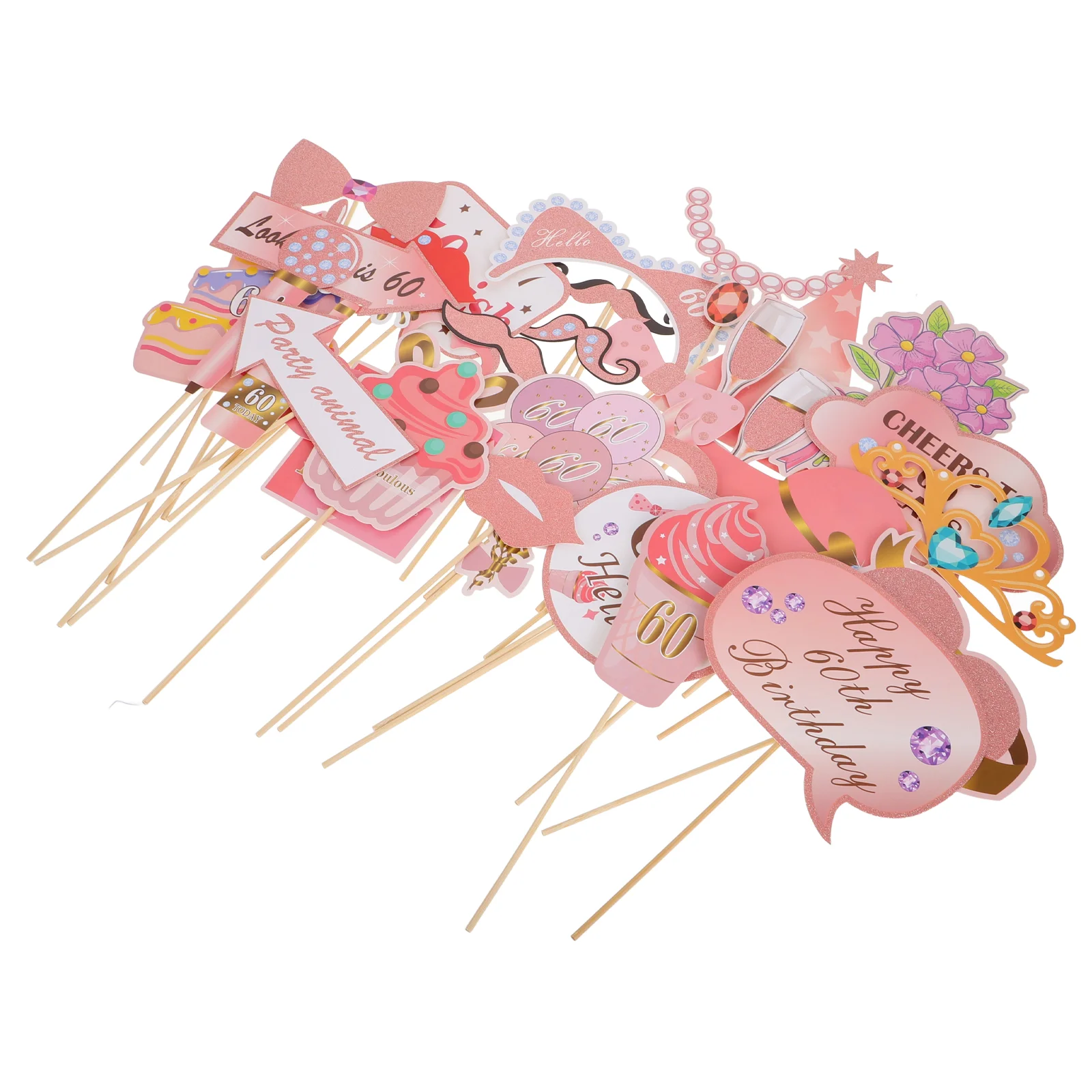 33 шт. украшения для дня рождения реквизит фотобудки свадьба розовый новогодний