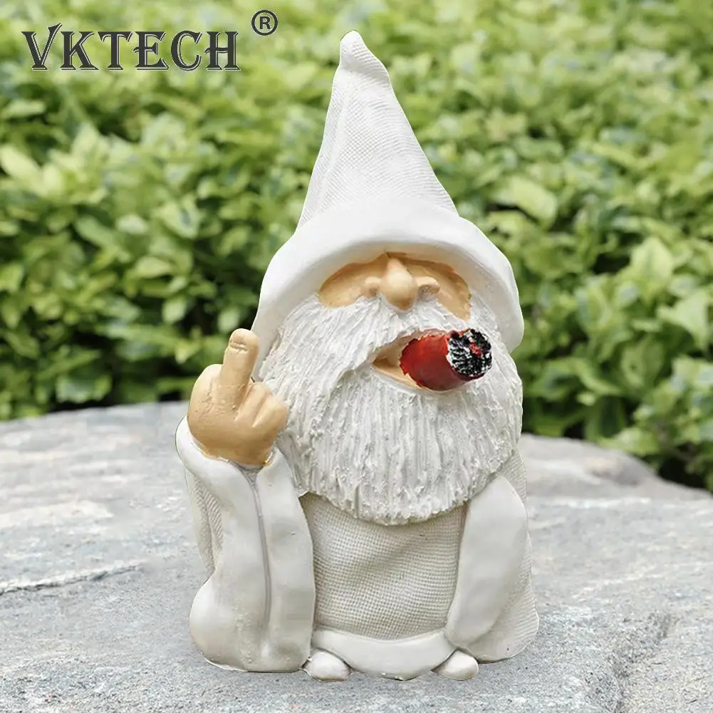 Забавные курительные карликовые садовые скульптуры украшения волшебник