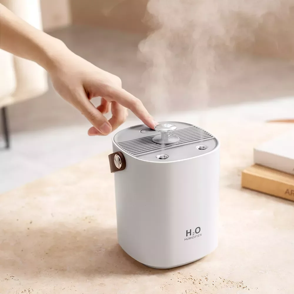 

NEW2023 Air Humidifier 1200ML Large Capacity Double Nozzle Portable USB Wireless Ultrasonic Humidificador with 4000mAh Battery