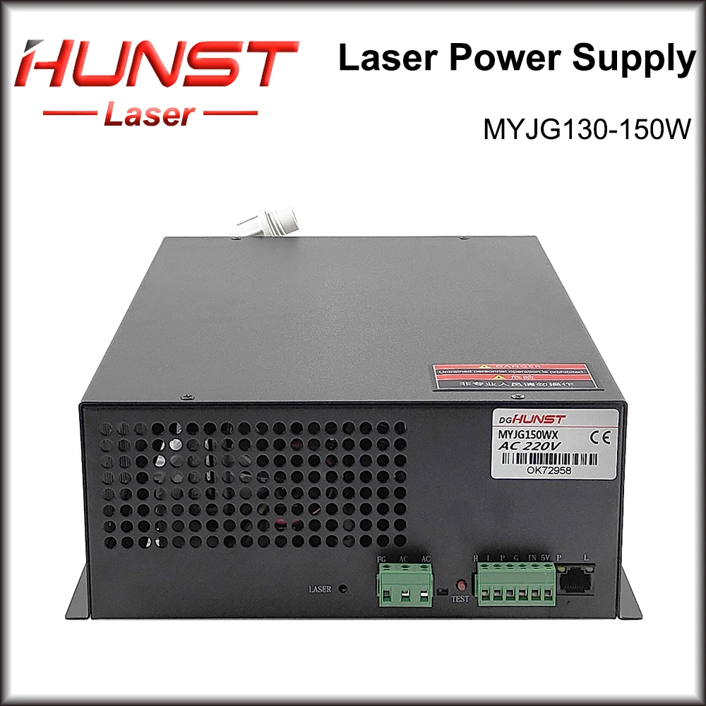 Hunst myjg-レーザー発電機,130-150w,Co2切断および彫刻機用の電源130〜150w,ガラス管付き