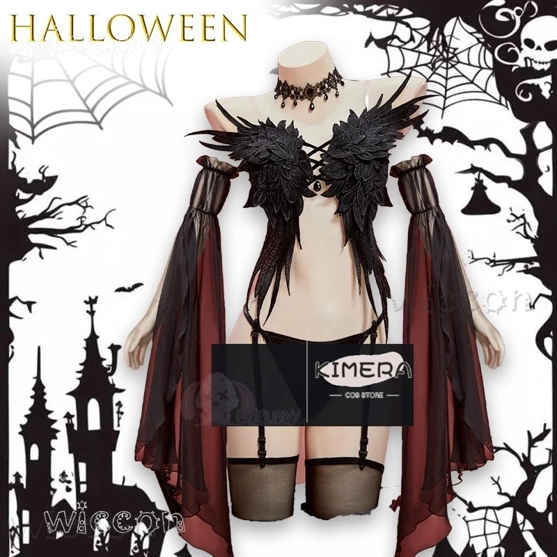 Фото Disfraz ADark Fallen Angel Gothic Dark Косплей Костюм Хэллоуин Аниме Наряд Полный комплект Хэллоуин fantasia disfraces Adulto №1