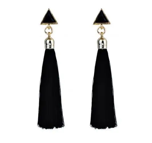 

Delysia King European and American fashion bohemian earrings, geometric triangle tassel long earrings