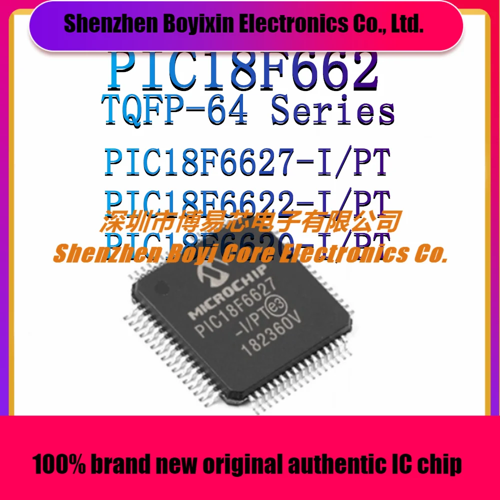 

PIC18F6627-I/PT PIC18F6622-I/PT PIC18F6620-I/PT Package TQFP-64 New Original Genuine Microcontroller IC Chip (MCU/MPU/SOC)