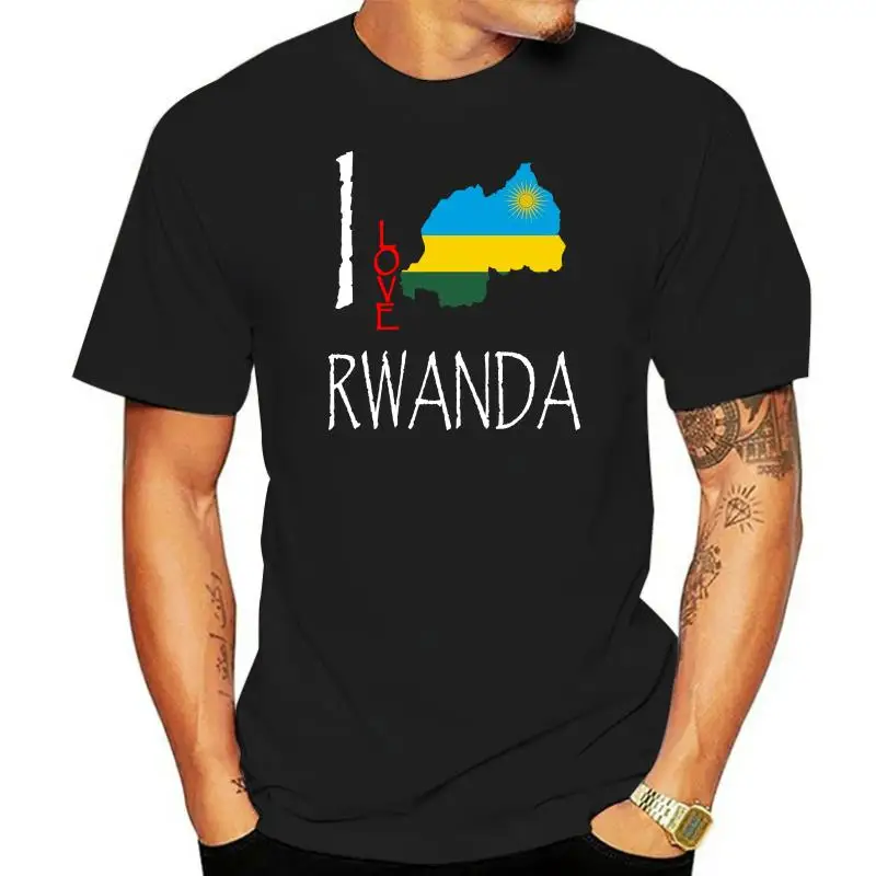 

Print Tees Short Sleeve O-Neck RWANDA I Love Culture Flag T SHIRT TEES Men Summer Style