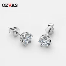 OEVAS Real 0.5-1 Carat D Color Moissanite Stud Earrings For Women Top Quality 100% 925 Sterling Silver Sparkling Wedding Jewelry