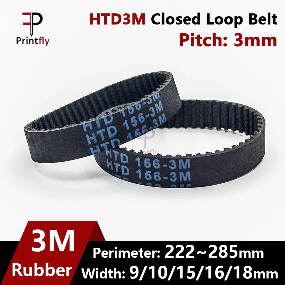 

Ремень ГРМ Printfly HTD3M 3 м, периметр 222/225 ~ 282/285 мм, ширина 9/10/15/16/18 мм, шаг 3 мм, синхронный резиновый закрытый ремень