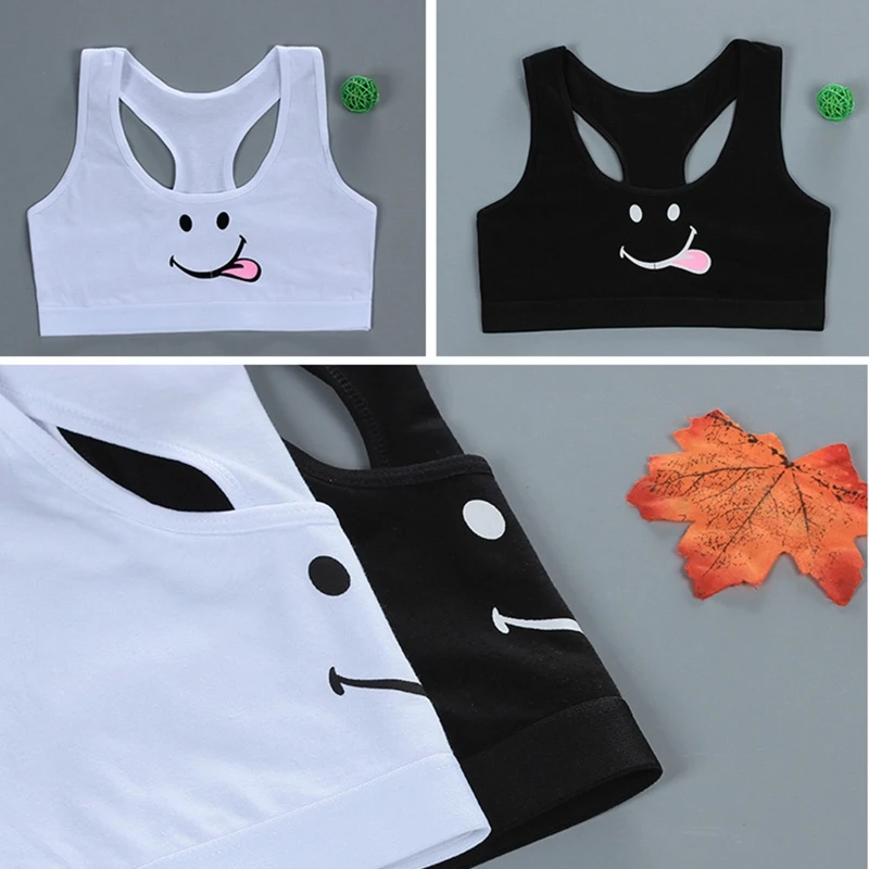 

Comfort Teenager Cotton Bras Lovely Seamless Tube Tops Underwear for Girls 9+ A2UB