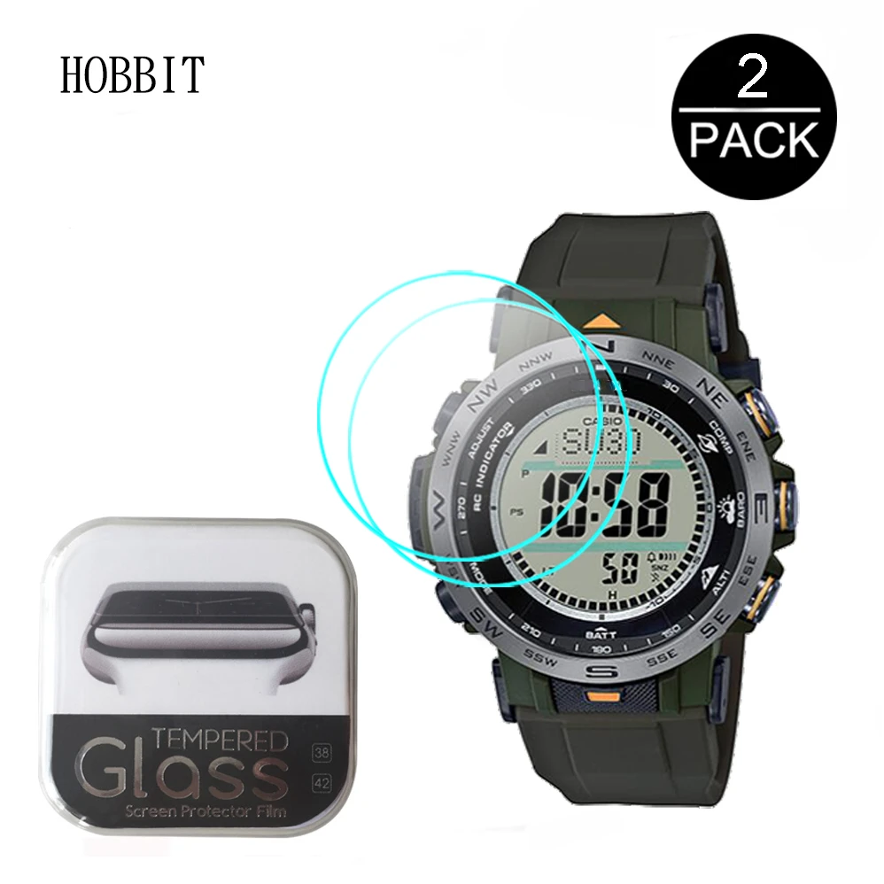 

2PCS 2.5D Tempered Glass For Casio PRO TREK PRW-30Y PRW-30AE PRW-30 1A 1B Screen Protector 9H Anti-Scratch Water-proof Glass