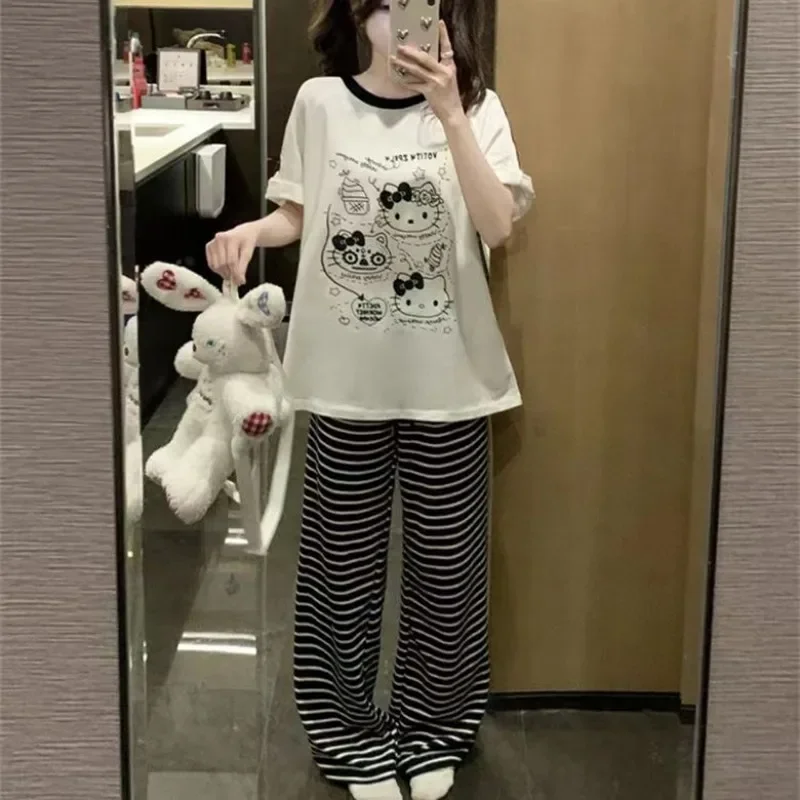 Sanrio новая одежда для сна Hello Kitty женские летние хлопковые брюки с короткими