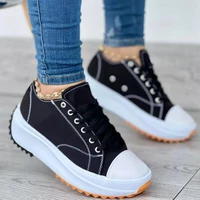 plus size 2022 spring new low top womens shoes candy color flat womens canvas shoes summer thick soled womens sneakers