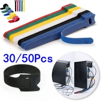 30pcs detachable cable ties color reusable nylon ties t type cable organizer