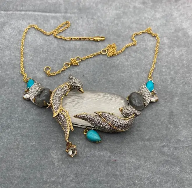 

Timeless Wonder Fancy Zirconia Love Birds Chains Necklace for Women Designer Jewelry Punk Top Luxury Brand Rare Gothic Gift 5461