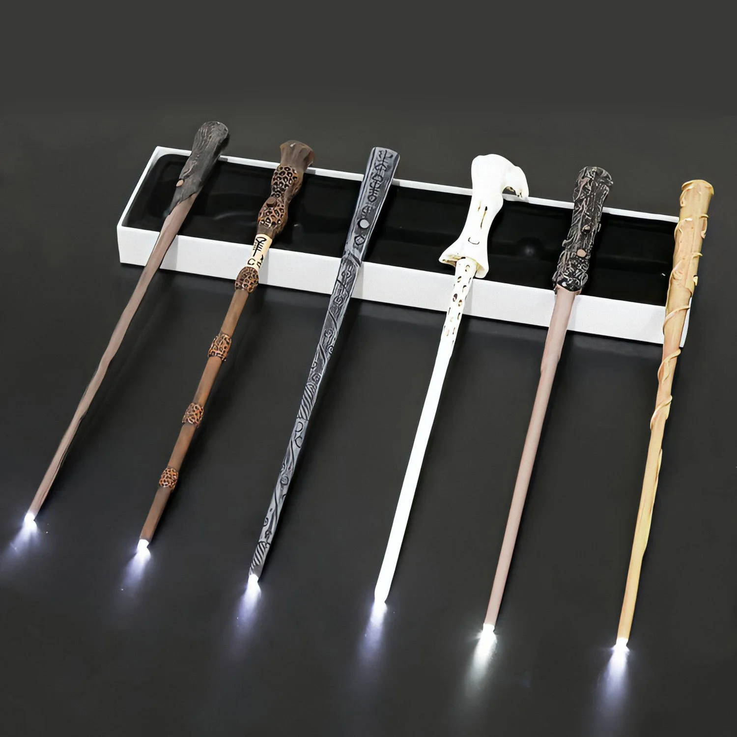 

Cosplay Lighting Draco Malfoy Magic Wands harryed Metal/Iron Core Children Magic Toy Severus Snape Wand Magic Trick Gift Box