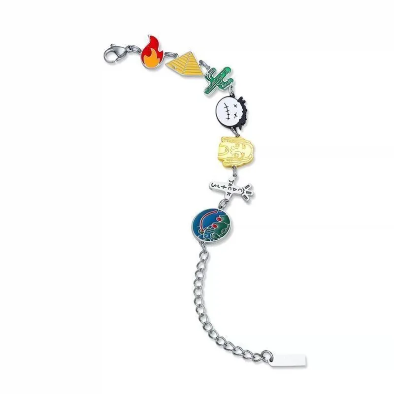 

Цветной пластиковый браслет с подвесками