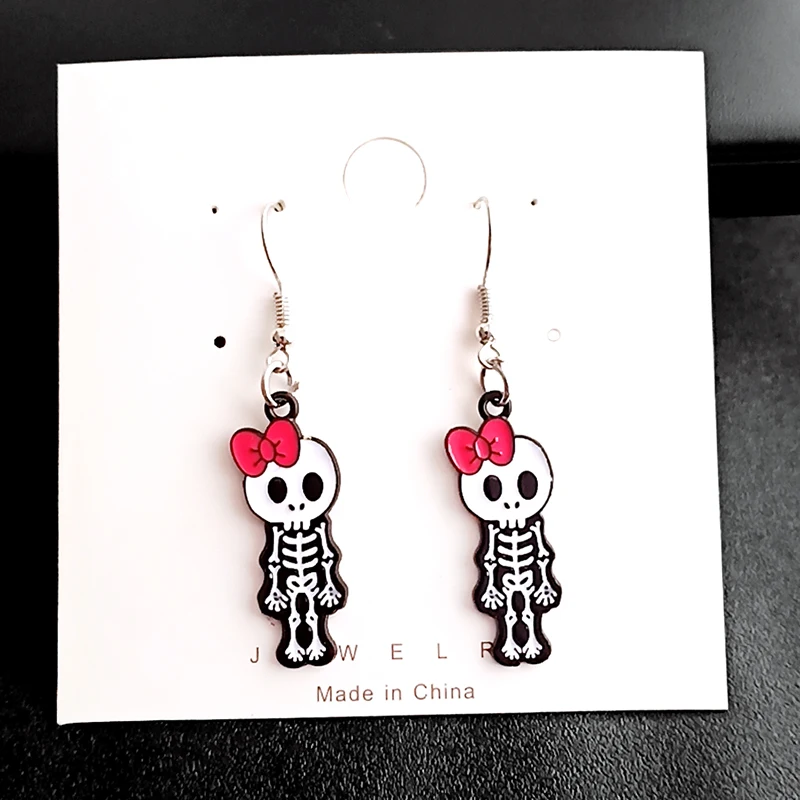 Металлические милые маленькие серьги-подвески в виде призрака для женщин яркие