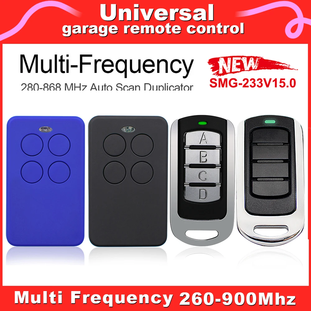 

Multifrequency 280MHz to 868MHz Rolling Code Remote Control for Gate Duplicator Garage Door Opener 433 Mhz Gate Opener Commands